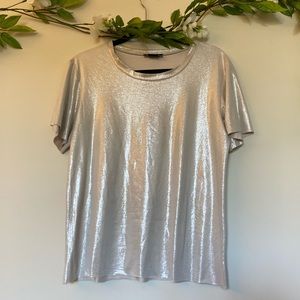 Trouvé Nordstrom Metallic Shimmer Tee Medium